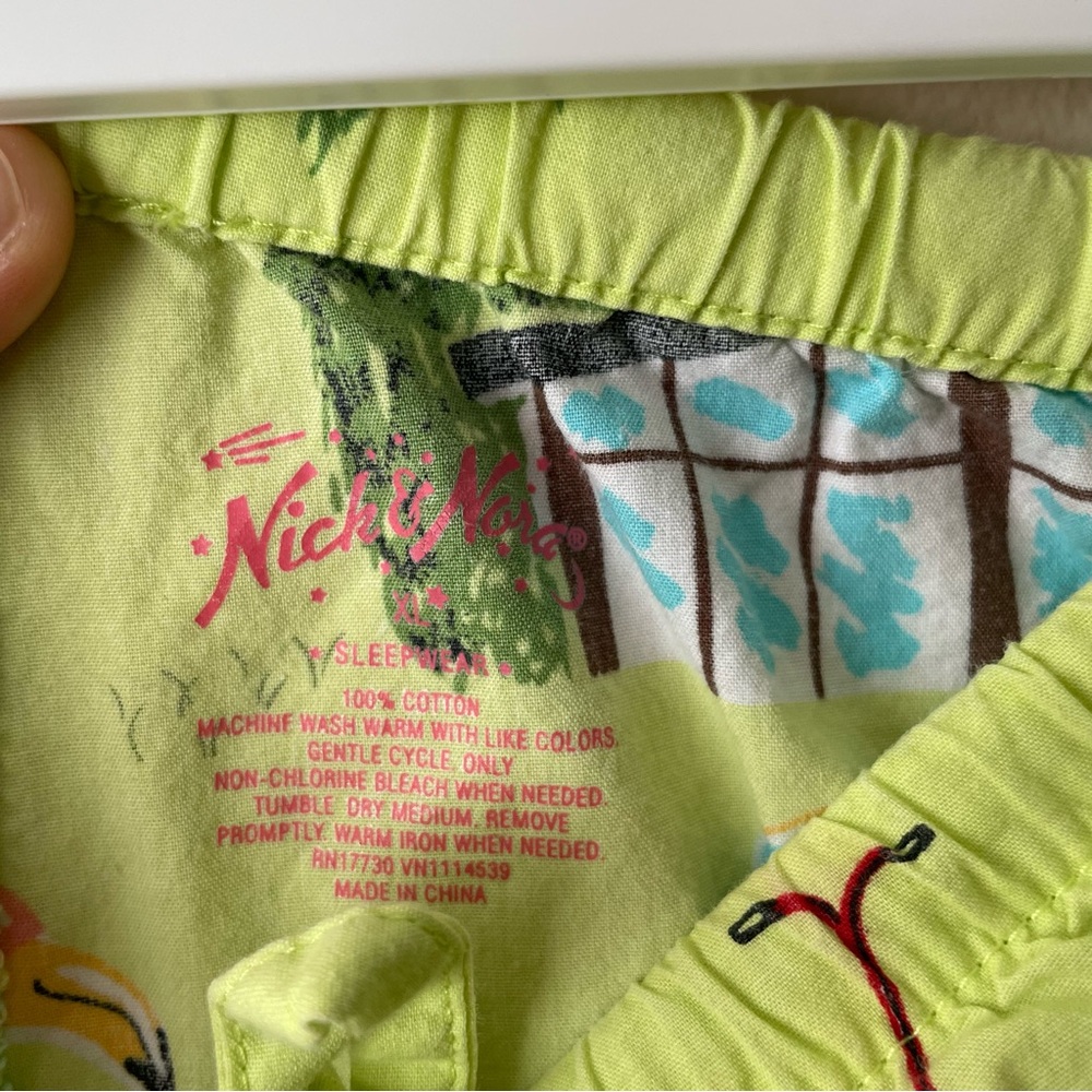 NICK & NORA Women's XL Flamingo Pajama Set Capri Length 100% Cotton - Picture 10 of 10